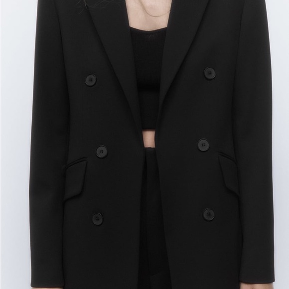 ZARA OPEN FRONT DOUBLE BREASTED BLAZER WITH BUTTONS xL nwt - Picture 4 of 4